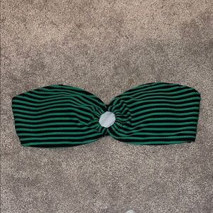 Green and Black Striped Women's Bandeau
